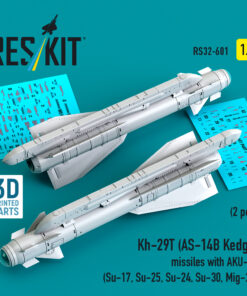 ResKit Kh-29T (AS-14B Kedge) missiles with AKU-58 (2 pcs) (Su-17, Su-25, Su-24, Su-30, Mig-27) (3D Printed) (1/32) RS32-0601