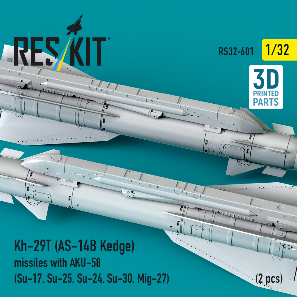 ResKit Kh-29T (AS-14B Kedge) missiles with AKU-58 (2 pcs) (Su-17, Su-25, Su-24, Su-30, Mig-27) (3D Printed) (1/32) RS32-0601 - Image 3