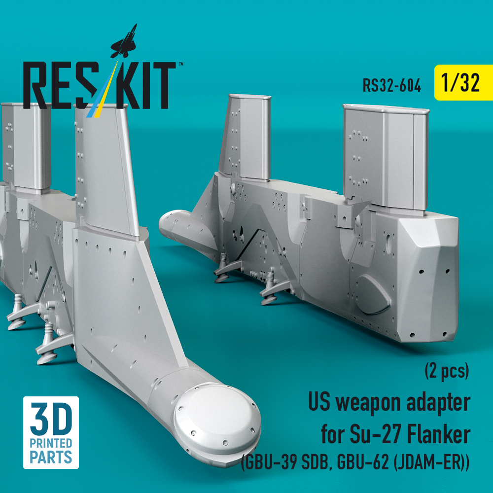 ResKit US weapon adapter for Su-27 Flanker (2 pcs) (GBU-39 SDB, GBU-62 (JDAM-ER)) (3D Printed) (1/32) RS32-0604 - Image 2