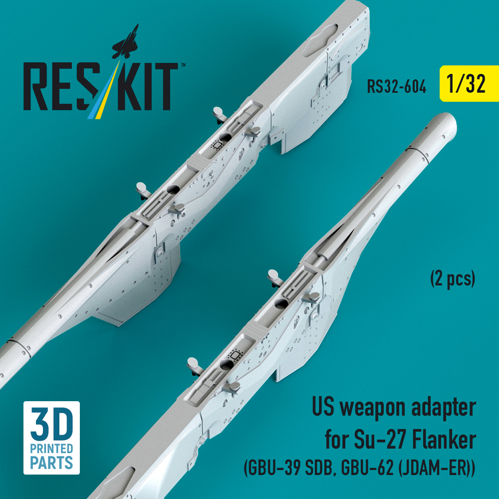 ResKit US weapon adapter for Su-27 Flanker (2 pcs) (GBU-39 SDB, GBU-62 (JDAM-ER)) (3D Printed) (1/32) RS32-0604 - Image 3