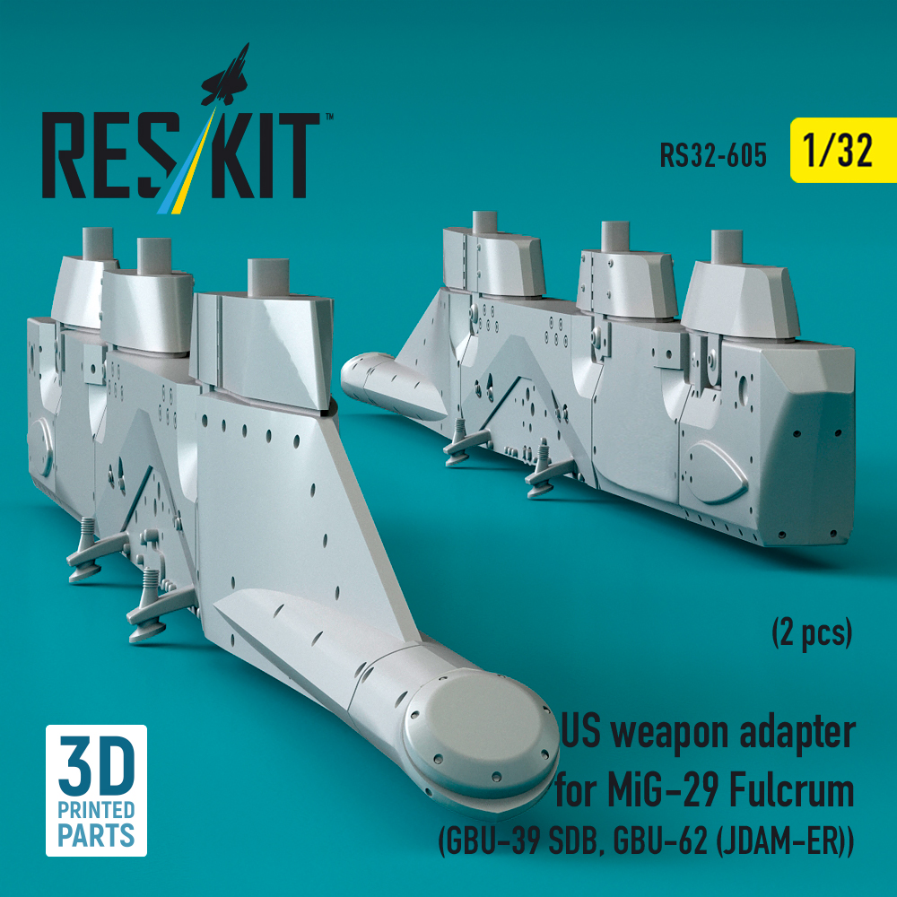 ResKit US weapon adapter for MiG-29 Fulcrum (2 pcs) (GBU-39 SDB, GBU-62 (JDAM-ER)) (3D Printed) (1/32) RS32-0605 - Image 2
