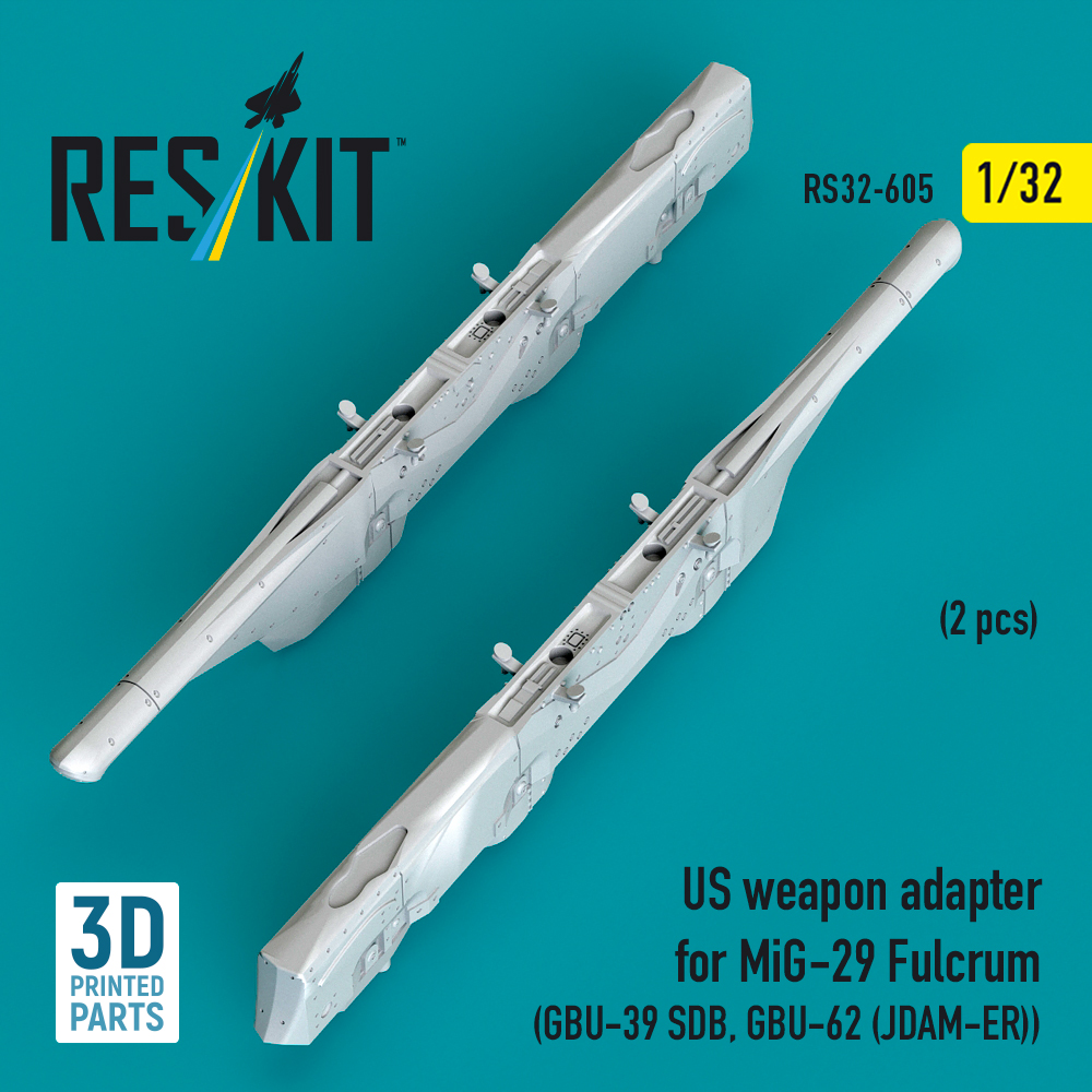 ResKit US weapon adapter for MiG-29 Fulcrum (2 pcs) (GBU-39 SDB, GBU-62 (JDAM-ER)) (3D Printed) (1/32) RS32-0605 - Image 3