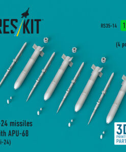 Alternative view of Reskit S-24 missiles with APU-68 (4 pcs) (Mi-24) (3D Printed) (1/35) RS35-0014