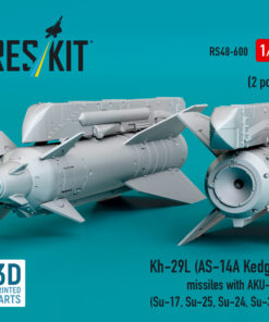 Alternative view of ResKit Kh-29L (AS-14A Kedge) missiles with AKU-58 (2 pcs) (Su-17, Su-25, Su-24, Su-30) (3D Printed) (1/48) RS48-0600