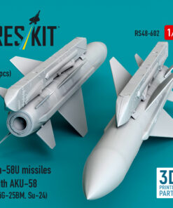Alternative view of ResKit Kh-58U missiles with AKU-58 (2 pcs) (MiG-25BM, Su-24) (3D Printed) (1/48) RS48-0602