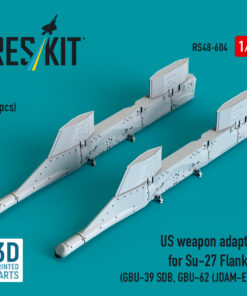 ResKit US weapon adapter for Su-27 Flanker (2 pcs) (GBU-39 SDB, GBU-62 (JDAM-ER)) (3D Printed) (1/48) RS48-0604
