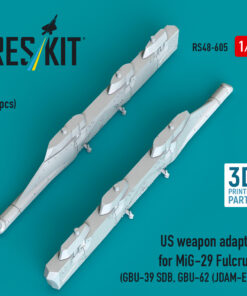 ResKit US weapon adapter for MiG-29 Fulcrum (2 pcs) (GBU-39 SDB, GBU-62 (JDAM-ER)) (3D Printed) (1/48) RS48-0605
