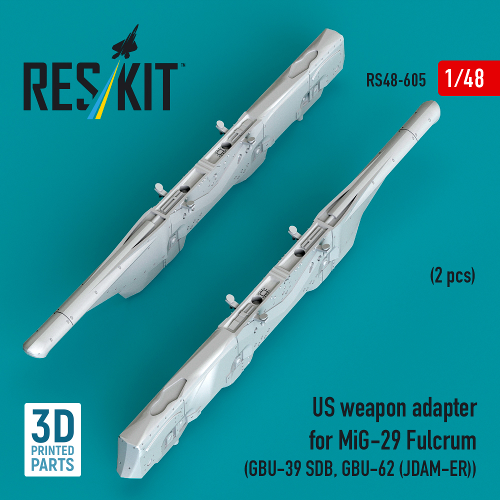 ResKit US weapon adapter for MiG-29 Fulcrum (2 pcs) (GBU-39 SDB, GBU-62 (JDAM-ER)) (3D Printed) (1/48) RS48-0605 - Image 3