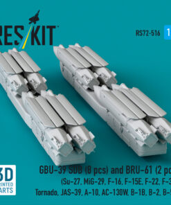 Alternative view of ResKit 1/72 GBU-39 SDB (8 pcs) and BRU-61 (2 pcs) (Su-27, MiG-29, F-16, F-15E, F-22, F-35, Tornado, JAS-39, A-10, AC-130W, B-1B, B-2, B-52) (3D Printed) (1/72) RS72-0516