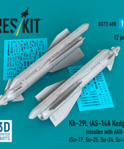 ResKit Kh-29L (AS-14A Kedge) missiles with AKU-58 (2 pcs) (Su-17, Su-25,Su-24, Su-30) (3D Printed) (1/72) RS72-0600