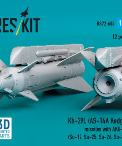 Alternative view of ResKit Kh-29L (AS-14A Kedge) missiles with AKU-58 (2 pcs) (Su-17, Su-25,Su-24, Su-30) (3D Printed) (1/72) RS72-0600