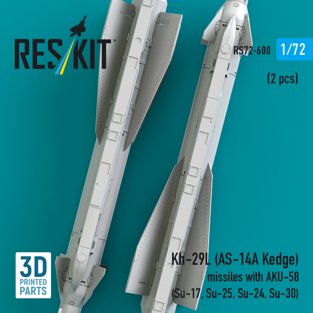 ResKit Kh-29L (AS-14A Kedge) missiles with AKU-58 (2 pcs) (Su-17, Su-25,Su-24, Su-30) (3D Printed) (1/72) RS72-0600 - Image 3
