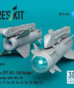 Alternative view of ResKit Kh-29T (AS-14B Kedge) missiles with AKU-58 (2 pcs) Su-17, Su-25,Su-24, Su-30, Mig-27 (3D Printed) (1/72) RS72-0601