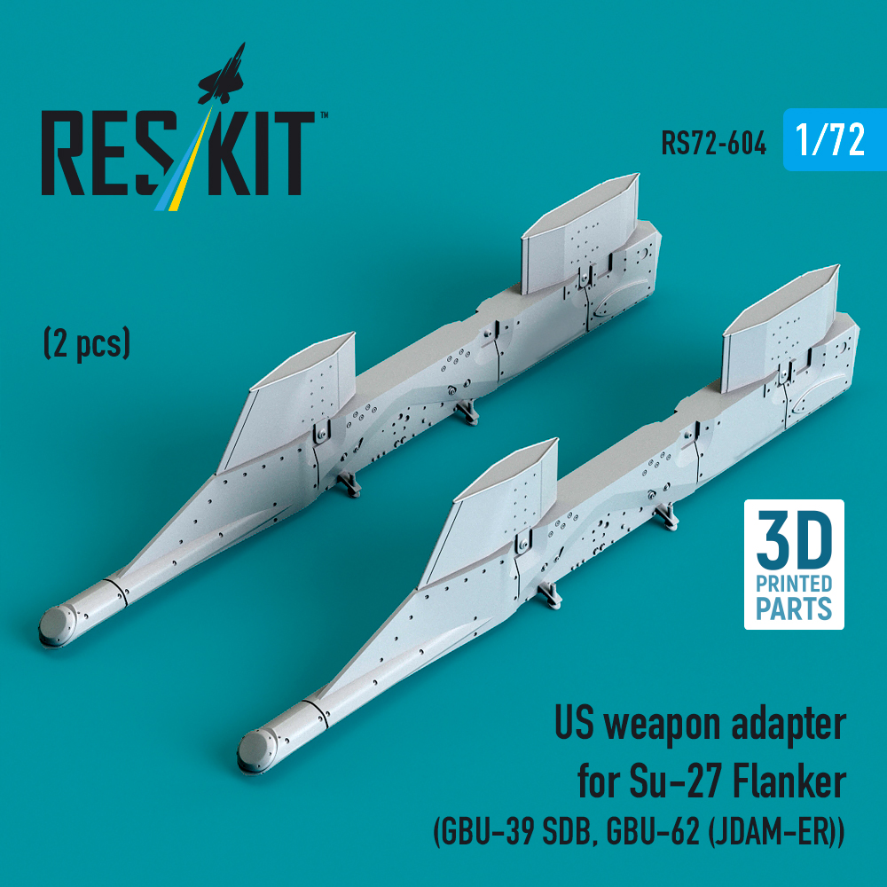 ResKit US weapon adapter for Su-27 Flanker (2 pcs) (GBU-39 SDB, GBU-62 (JDAM-ER)) (3D Printed) (1/72) RS72-0604