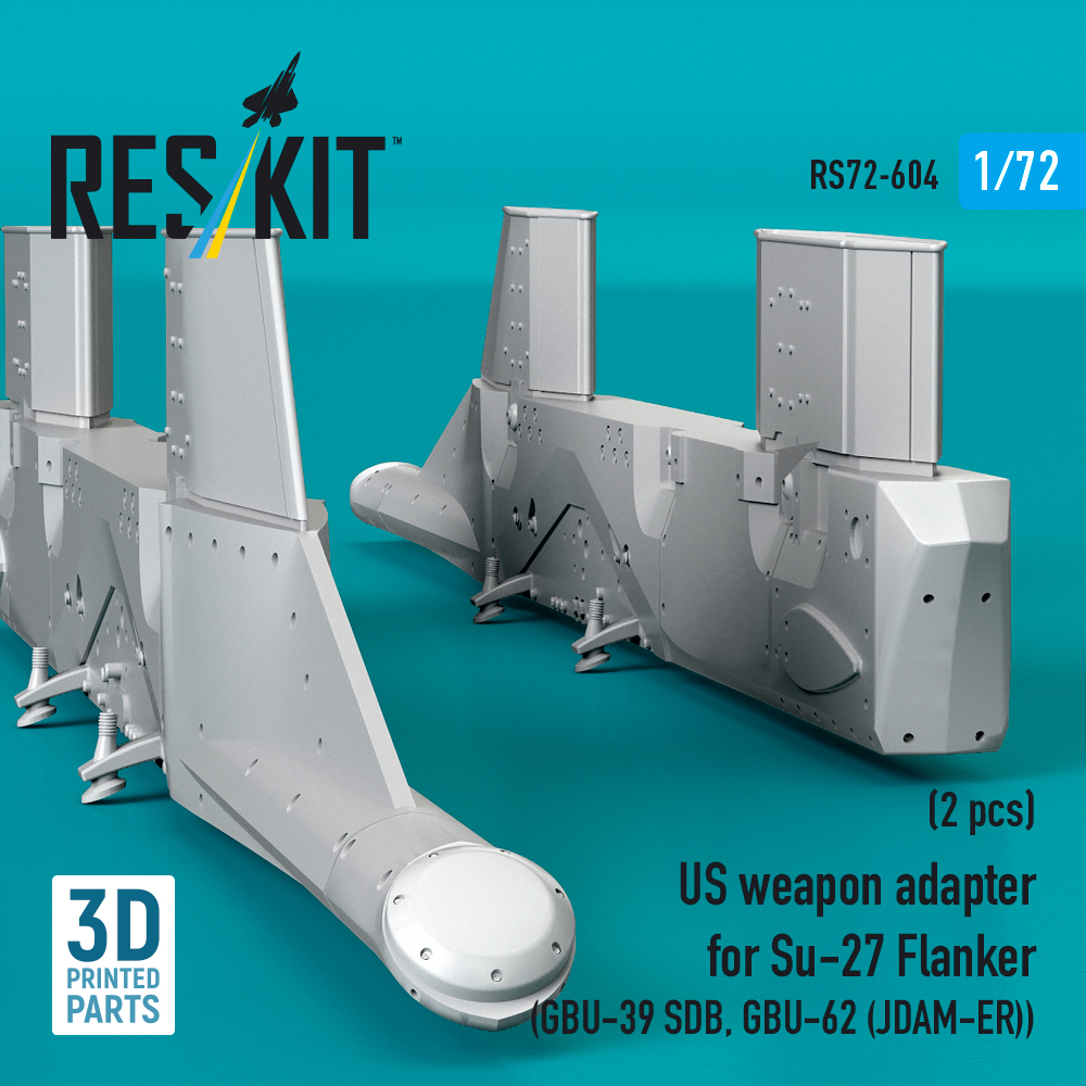ResKit US weapon adapter for Su-27 Flanker (2 pcs) (GBU-39 SDB, GBU-62 (JDAM-ER)) (3D Printed) (1/72) RS72-0604 - Image 2