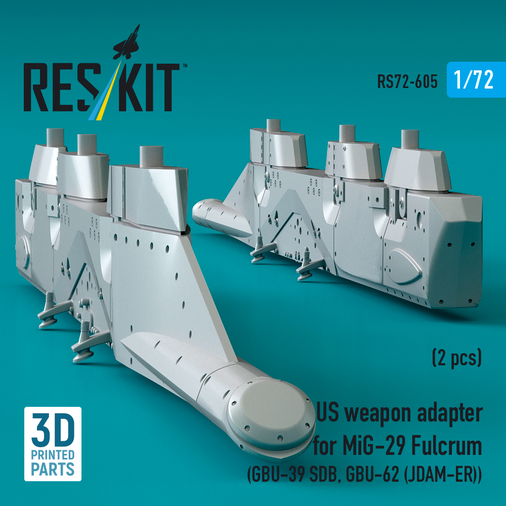 ResKit US weapon adapter for MiG-29 Fulcrum (2 pcs) (GBU-39 SDB, GBU-62 (JDAM-ER)) (3D Printed) (1/72) RS72-0605 - Image 2