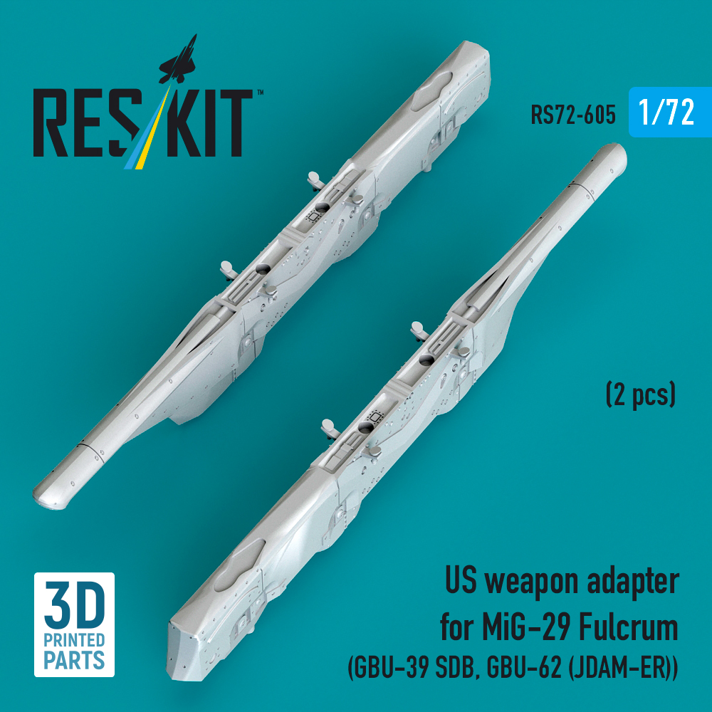ResKit US weapon adapter for MiG-29 Fulcrum (2 pcs) (GBU-39 SDB, GBU-62 (JDAM-ER)) (3D Printed) (1/72) RS72-0605 - Image 3