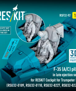 Reskit F-35 (A/C) pilot in late ejection seat for RESKIT Cockpit for Trumpeter kit (RSU32-0109, RSU32-0110, RSU32-0227, RSU32-0228) (3D Printed) (1/32) RSF32-0092