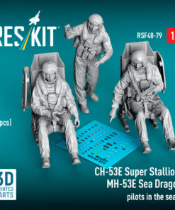 ResKit CH-53E Super Stallion, MH-53E Sea Dragon pilots in the seats (3 pcs) (3D Printed) (1/48) RSF-0079