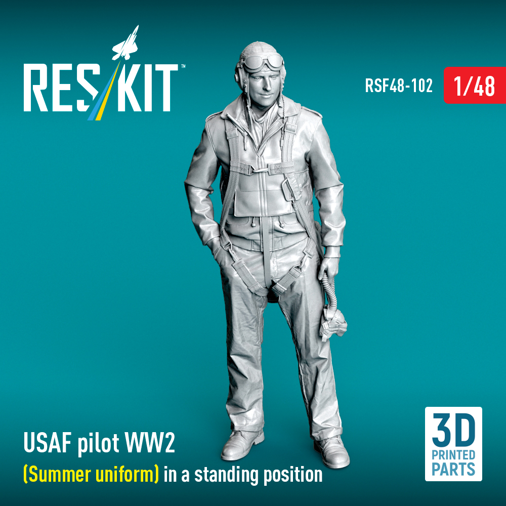 ResKit USAF pilot WW2 (Summer uniform) in a standing position (3D Printed) (1/48) RSF-0102
