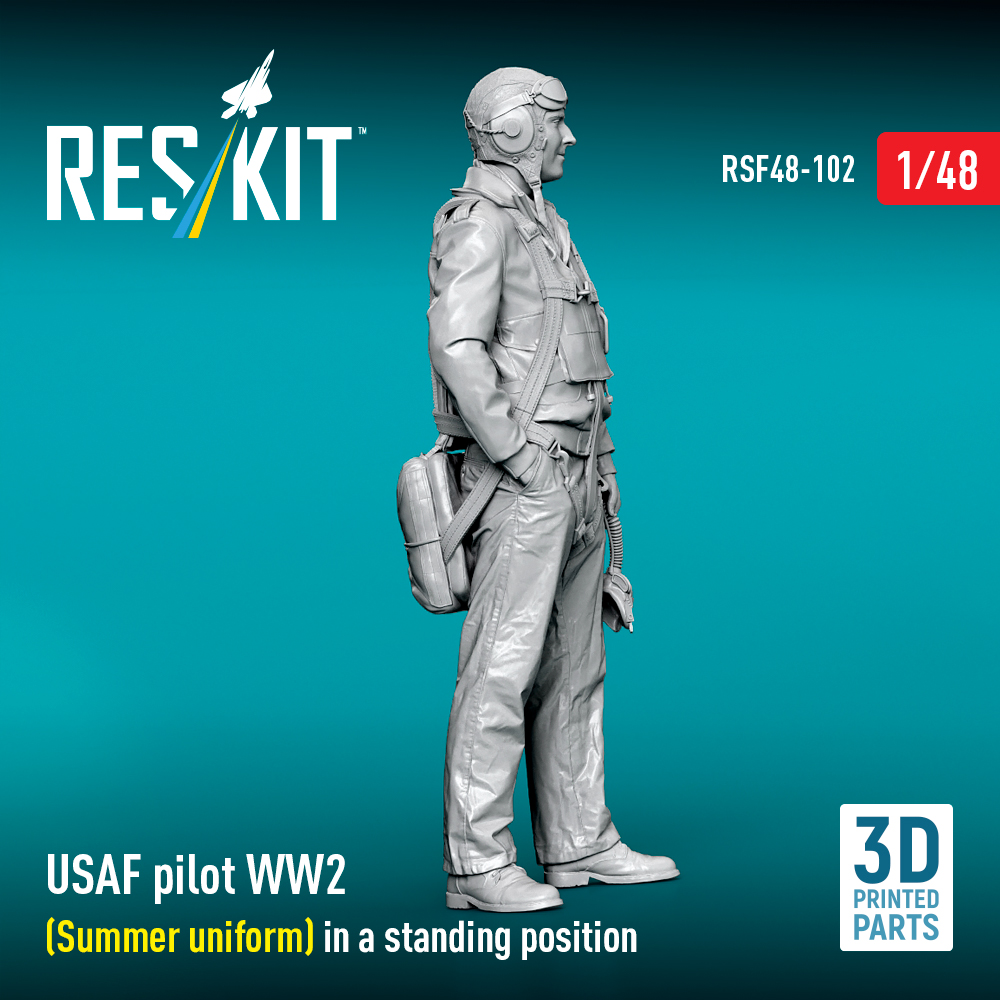 ResKit USAF pilot WW2 (Summer uniform) in a standing position (3D Printed) (1/48) RSF-0102 - Image 2