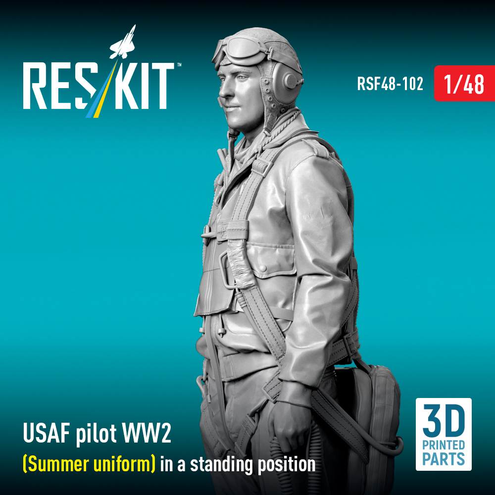 ResKit USAF pilot WW2 (Summer uniform) in a standing position (3D Printed) (1/48) RSF-0102 - Image 3