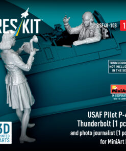 ResKit USAF Pilot P-47 Thunderbolt (1 pcs) and photo journalist (1 pcs) for MiniArt kit (3D Printed) (1/48) RSF-0108