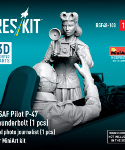 Alternative view of ResKit USAF Pilot P-47 Thunderbolt (1 pcs) and photo journalist (1 pcs) for MiniArt kit (3D Printed) (1/48) RSF-0108