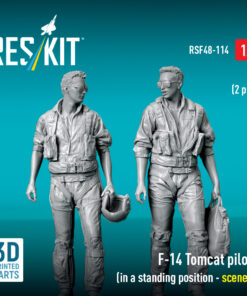 Alternative view of ResKit F-14 Tomcat pilots (in a standing position - scene 2) (2 pcs) (3D Printed) (1/48) RSF-0114