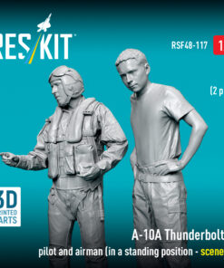 Alternative view of ResKit A-10А Thunderbolt II pilot and airman (in a standing position - scene 1) (2 pcs) (3D Printed) (1/48) RSF-0117