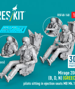 ResKit Mirage 2000 (B, D, N) (GREECE) pilots sitting in ejection seats MB Mk.10Q (2 pcs) (3D Printed) (1/48) RSF-0148