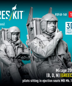 Alternative view of ResKit Mirage 2000 (B, D, N) (GREECE) pilots sitting in ejection seats MB Mk.10Q (2 pcs) (3D Printed) (1/48) RSF-0148