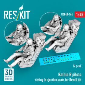 ResKit Rafale B pilots sitting in ejection seats for Revell kit (2 pcs) (3D Printed) (1/48) RSF-0164