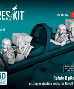 Alternative view of ResKit Rafale B pilots sitting in ejection seats for Revell kit (2 pcs) (3D Printed) (1/48) RSF-0164