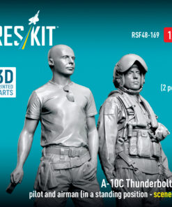 Alternative view of ResKit A-10C Thunderbolt II pilot and airman (in a standing position - scene 1) (2 pcs) (3D Printed) (1/48) RSF-0169