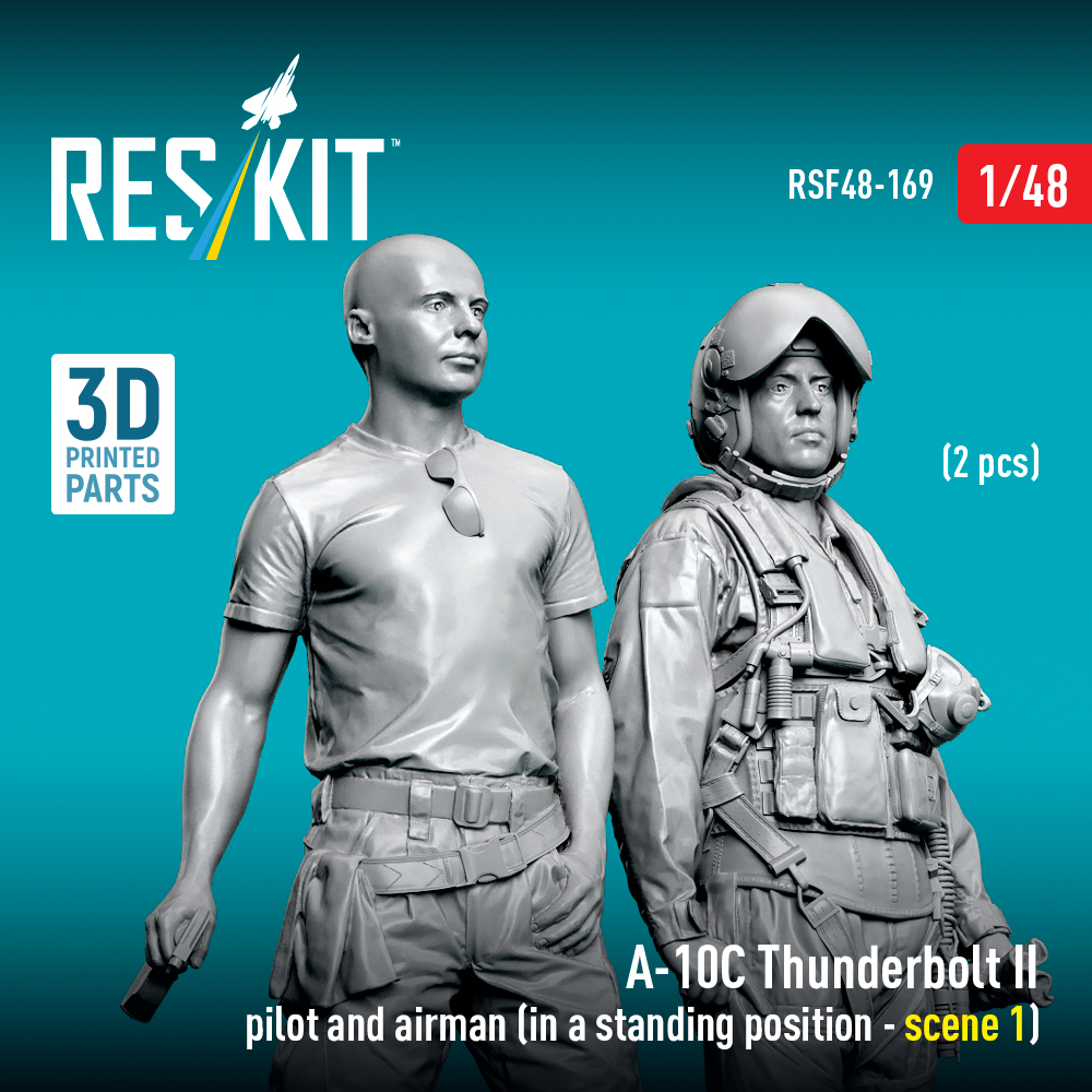 ResKit A-10C Thunderbolt II pilot and airman (in a standing position - scene 1) (2 pcs) (3D Printed) (1/48) RSF-0169 - Image 2