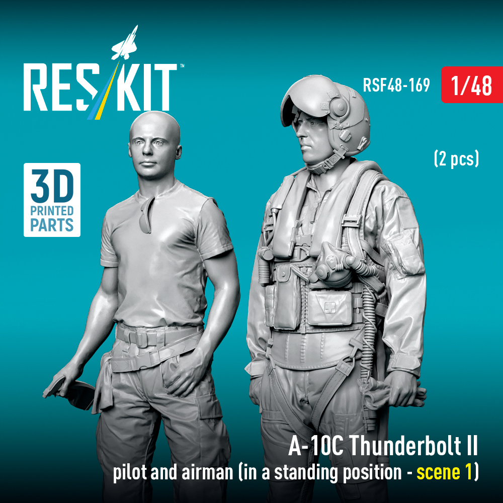 ResKit A-10C Thunderbolt II pilot and airman (in a standing position - scene 1) (2 pcs) (3D Printed) (1/48) RSF-0169 - Image 3