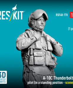 Alternative view of ResKit A-10C Thunderbolt II pilot (in a standing position - scene 2) (1 pcs) (3D Printed) (1/48) RSF-0170