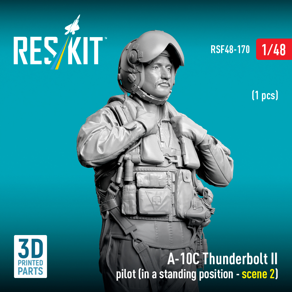ResKit A-10C Thunderbolt II pilot (in a standing position - scene 2) (1 pcs) (3D Printed) (1/48) RSF-0170 - Image 2