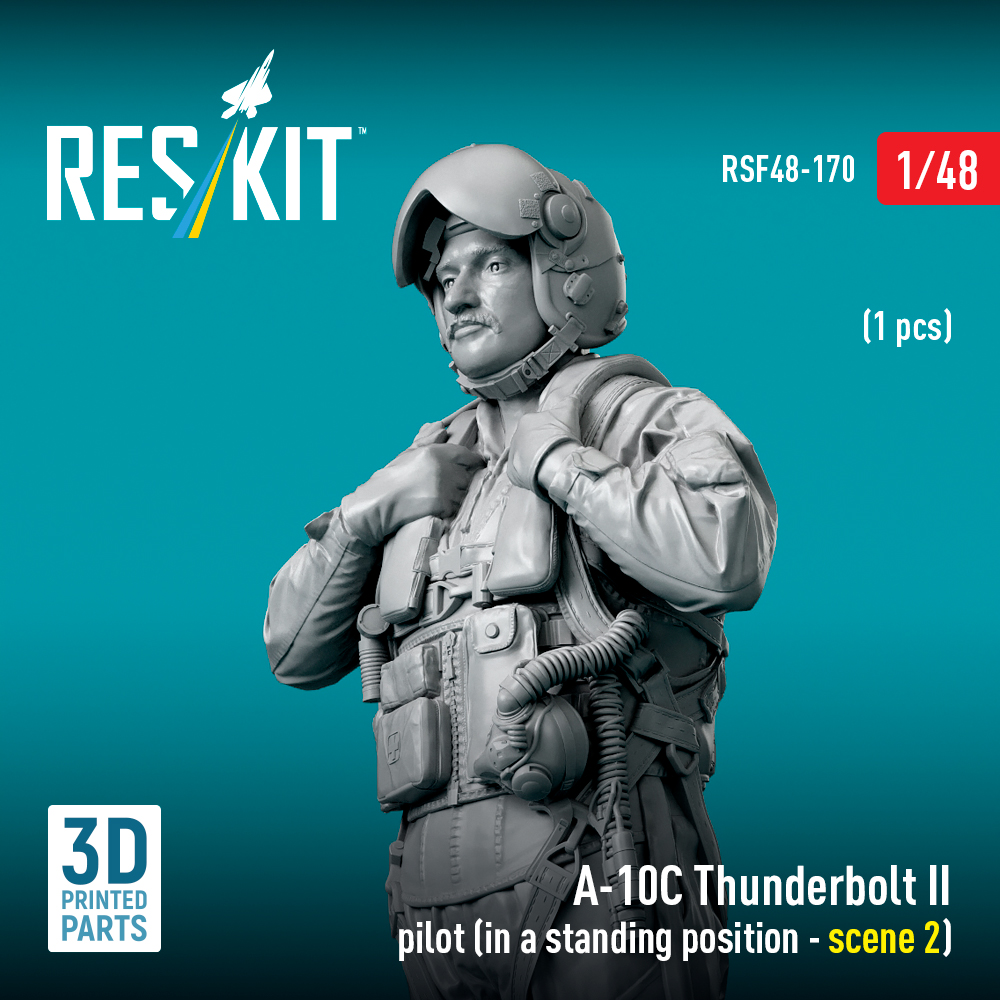 ResKit A-10C Thunderbolt II pilot (in a standing position - scene 2) (1 pcs) (3D Printed) (1/48) RSF-0170 - Image 3