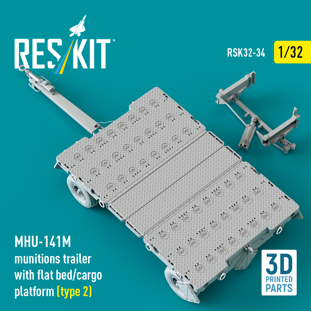 ResKit MHU-141M munitions trailer with flat bed/cargo platform (type 2) (3D Printed model kit) (1/32) RSK32-0034 - Image 3