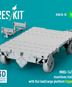 Alternative view of ResKit MHU-141M munitions trailMHU-141M munitions trailer with flat bed/cargo platform (type 2) (3D Printed model kit) (1/35) RSK-0018