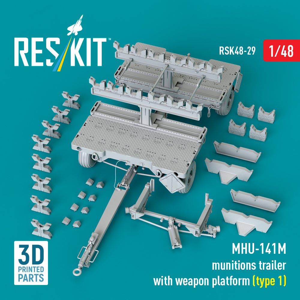 ResKit MHU-141M munitions trailer with weapon platform (type 1) (3D Printed model kit) (1/48) RSK48-0029 - Image 2