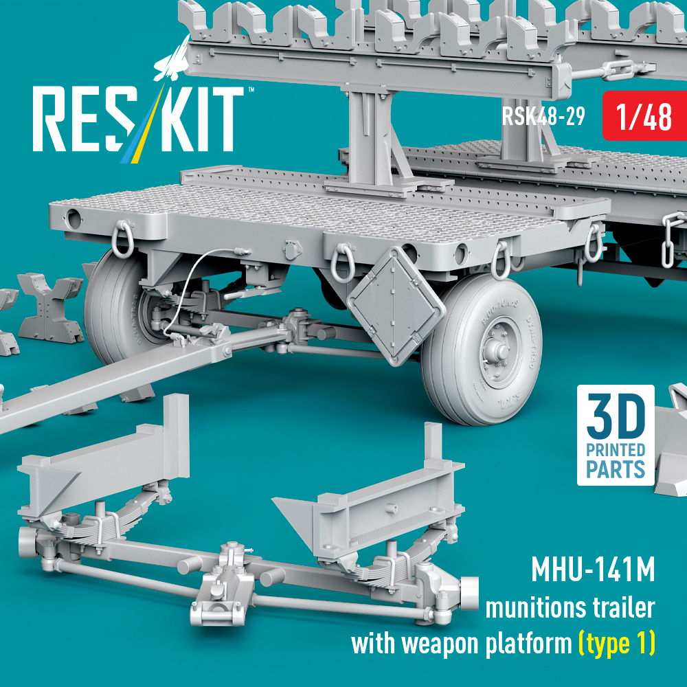 ResKit MHU-141M munitions trailer with weapon platform (type 1) (3D Printed model kit) (1/48) RSK48-0029 - Image 3
