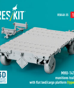 Alternative view of ResKit MHU-141M munitions trailer with flat bed/cargo platform (type 2) (3D Printed model kit) (1/48) RSK48-0035