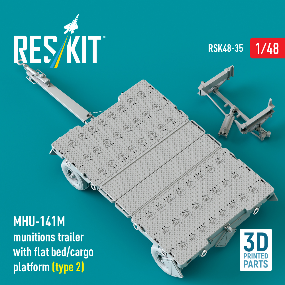 ResKit MHU-141M munitions trailer with flat bed/cargo platform (type 2) (3D Printed model kit) (1/48) RSK48-0035 - Image 3