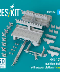 Alternative view of ResKit MHU-141M munitions trailer with weapon platform (type 1) (3D Printed model kit) (1/72) RSK72-0026