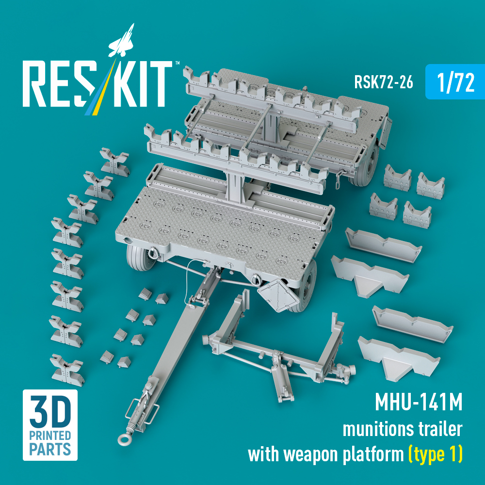 ResKit MHU-141M munitions trailer with weapon platform (type 1) (3D Printed model kit) (1/72) RSK72-0026 - Image 2