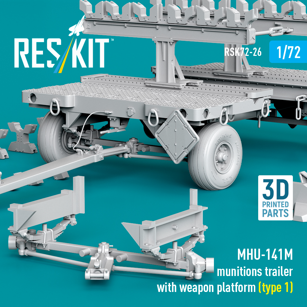 ResKit MHU-141M munitions trailer with weapon platform (type 1) (3D Printed model kit) (1/72) RSK72-0026 - Image 3