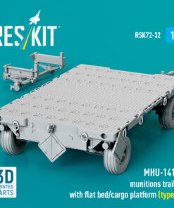 Alternative view of ResKit MHU-141M munitions trailer with flat bed/cargo platform (type 2) (3D Printed model kit) (1/72) RSK72-0032